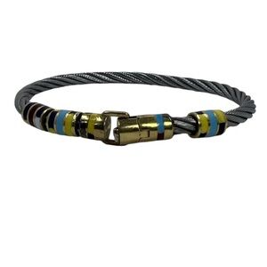 Giovepluvio 18k Gold & Enamel Cable Nautical Bracelet